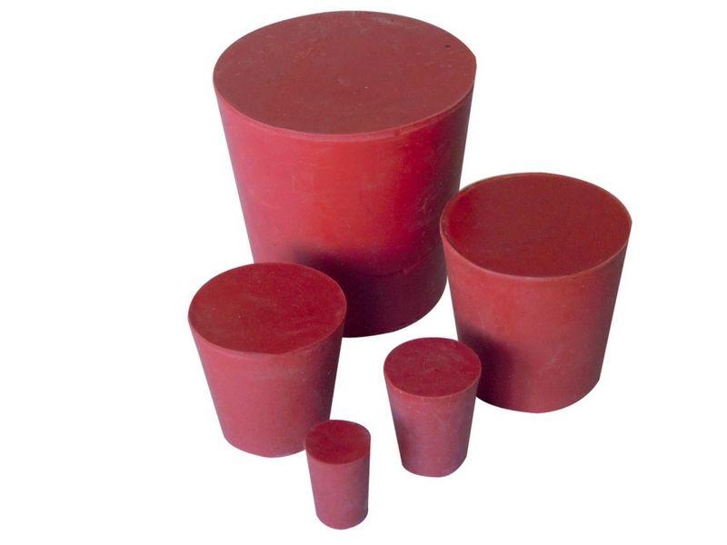 Red rubber conical stoppers