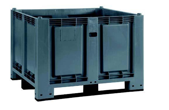 Stackable containers 1200x1000 mm with 3 reinforcement skids - high load capacity