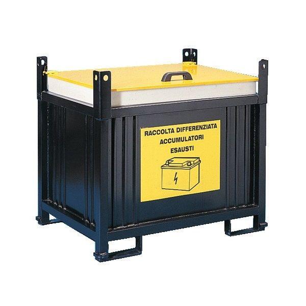 Storage container for used batteries