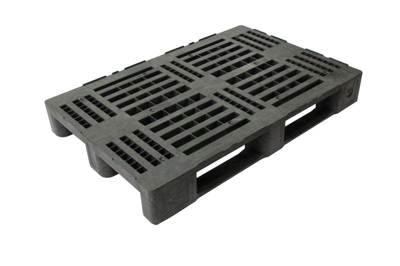 Pallet with 3 skids and with rim - 1200x800 mm