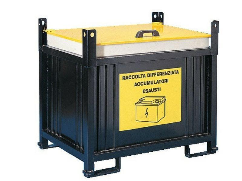 Battery container to stock empty battery