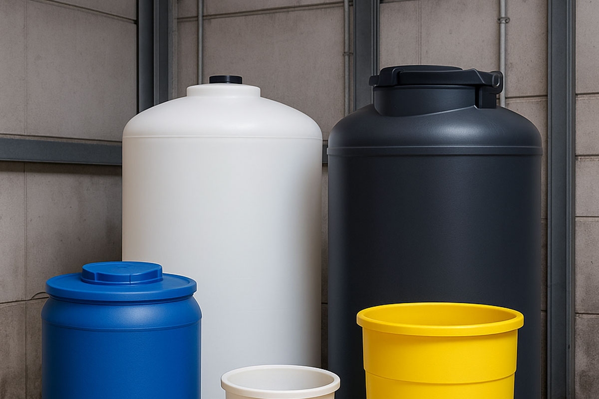 Tini cilindrici e contenitori verticali in plastica: soluzioni affidabili per lo stoccaggio industriale